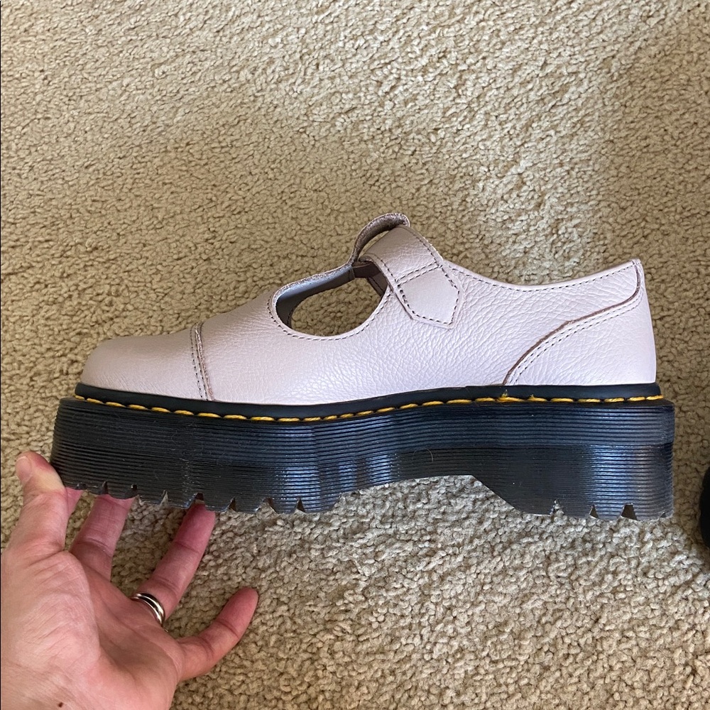 Dr. Martens Light Tan Platform Shoes